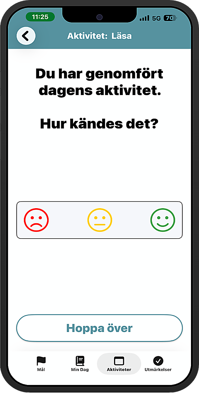 AddYou-appen visar frågan Hur kändes det?